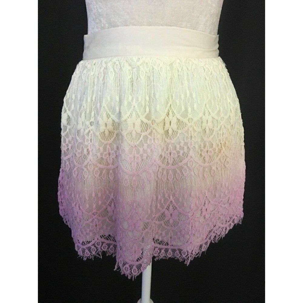 Do & Be Womens Purple Ivory Fit Flare Mini Skirt